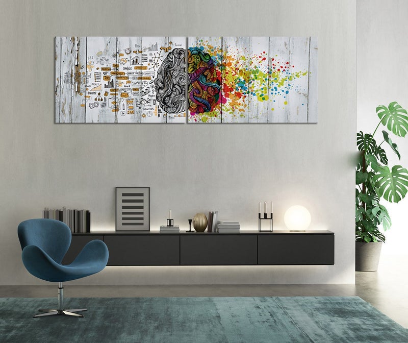 Visual Art Decor Office Wall Art Left and Right Brain Painting Office Wall Decor Framed (36x24 inch x 2Pieces) - Image 4